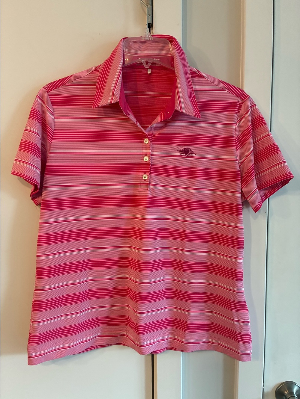 Nike Pink Disney Cruise Striped Golf Polo